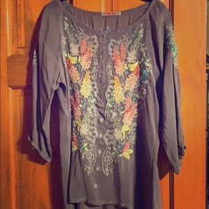 JOHHNY WAS tunic silk blend top